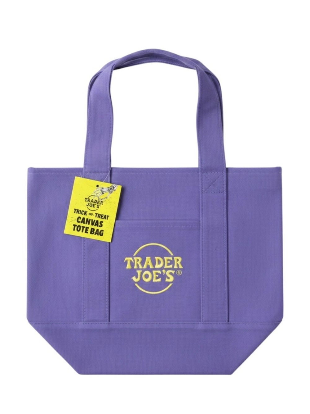 🎃 New Trader Joe's Trick-or-Treat Canvas Mini Tote Bag Purple Halloween Limited
